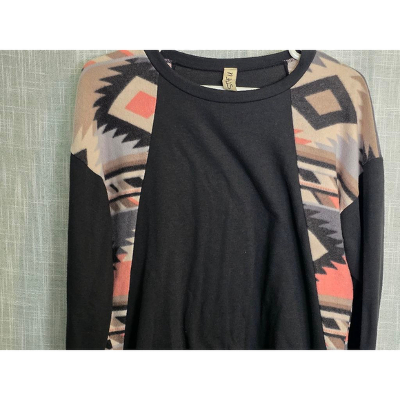 Women's Style U Long Sleeve Top Size S Black Multi-color - Picture 3 of 5